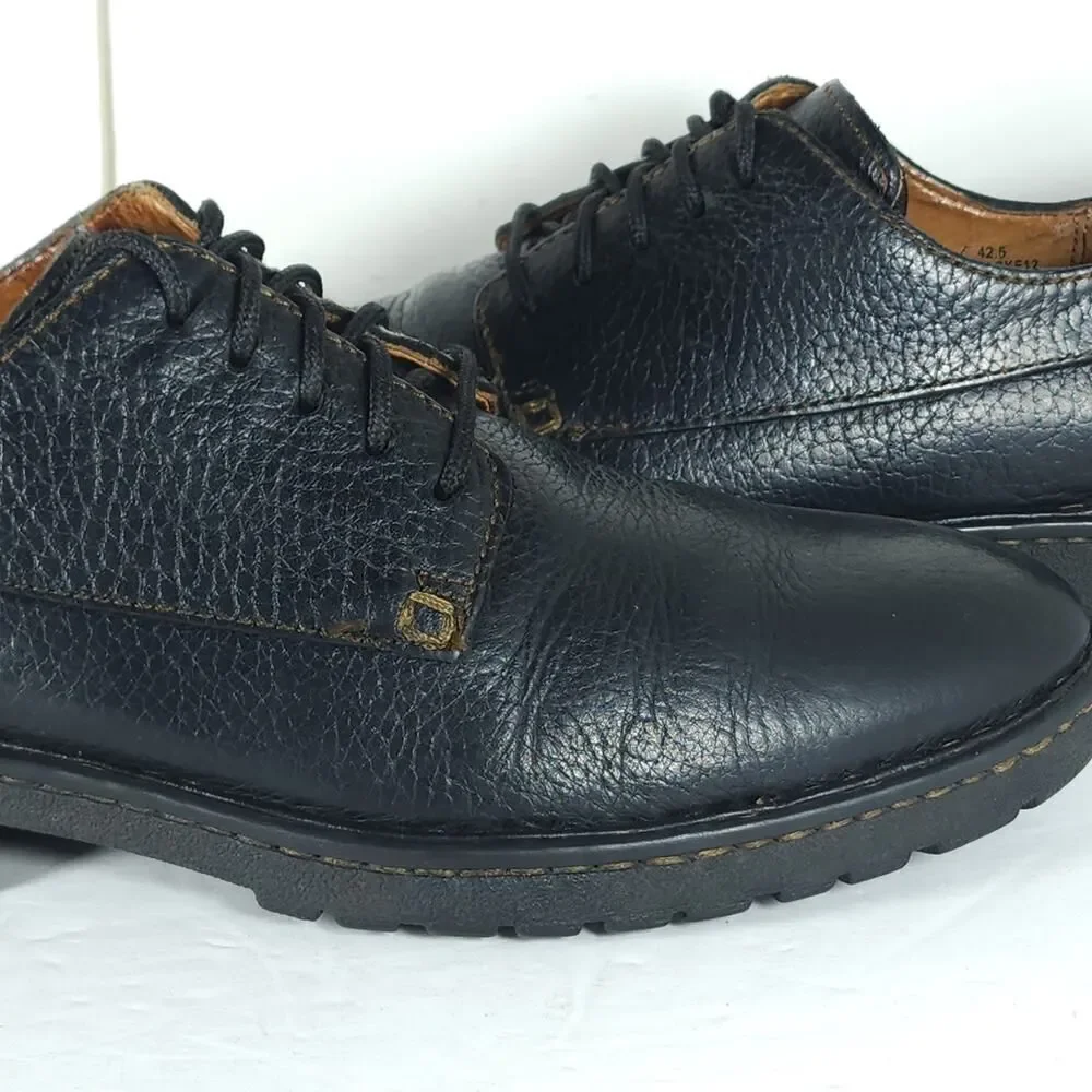 Born Men's Samson US 9 Black Leather Lace up Casual Oxford Shoes H43403